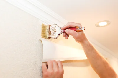 Pose de papier peint aux Rives — revêtements muraux et toiles de verre